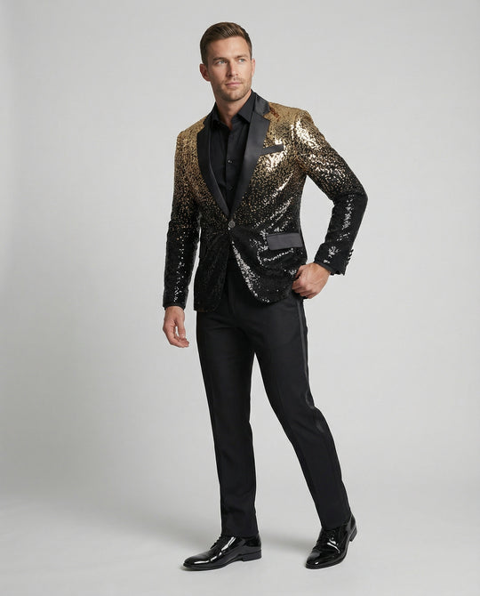 Herren glamouröser Pailletten Blazer R&B