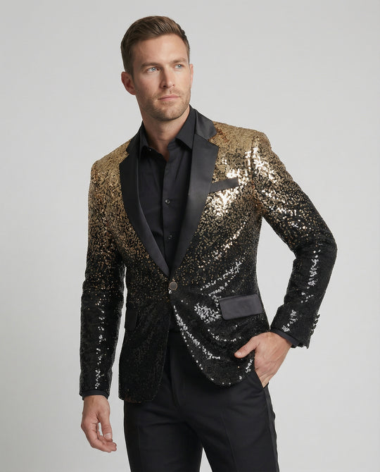 Herren glamouröser Pailletten Blazer R&B