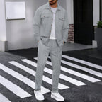 Herren modisches Freizeitanzug mit strukturierter Jacke und bequemer Hose R&B