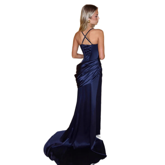 Damen elegantes Abendkleid mit raffinierten Drappierungen R&B