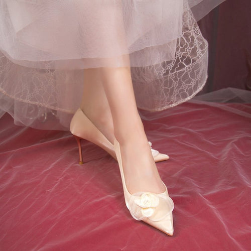 Damen elegante Spitzen-Pumps mit floralem Akzent R&B