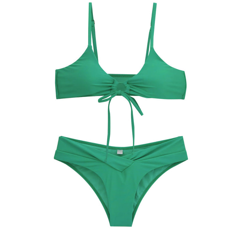 Damen Bikini-Set mit verstellbarem Oberteil und modischem Wickeldesign R&B