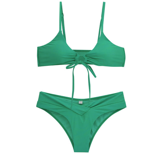 Damen Bikini-Set mit verstellbarem Oberteil und modischem Wickeldesign R&B