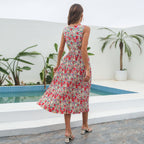 Damen Sommerkleid mit Cut-Out und floralen Motiven R&B