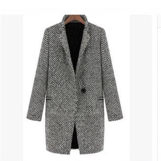 Damen Elegante zweireihige Blazerjacke mit klassischem Houndstooth-Muster R&B