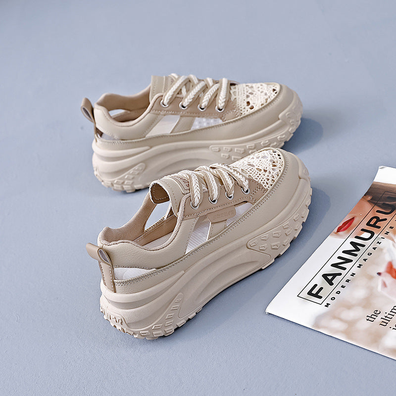Damen Chunky Sneakers mit luftdurchlässigem Netz-Obermaterial und dämpfender Sohle R&B