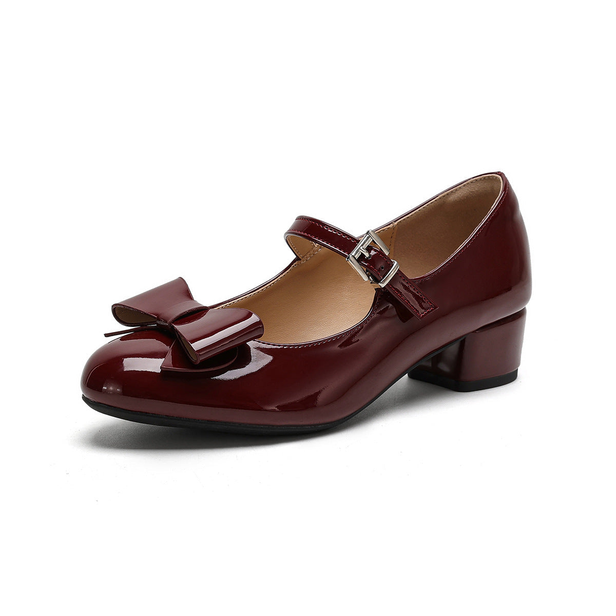 Damen Mary-Jane Ballerinas mit modischer Schleifenapplikation und komfortablem Absatz