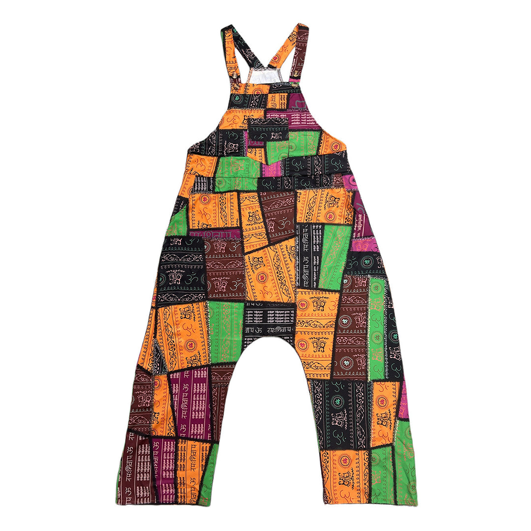Damen Lässiger Jumpsuit mit buntem Patchwork-Muster R&B