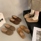 Damen bequeme Filzschuhe mit dekorativem Schnürdetail R&B