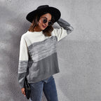 Damen Grobstrickpullover mit modernem Streifendesign und komfortablem Schnitt R&B