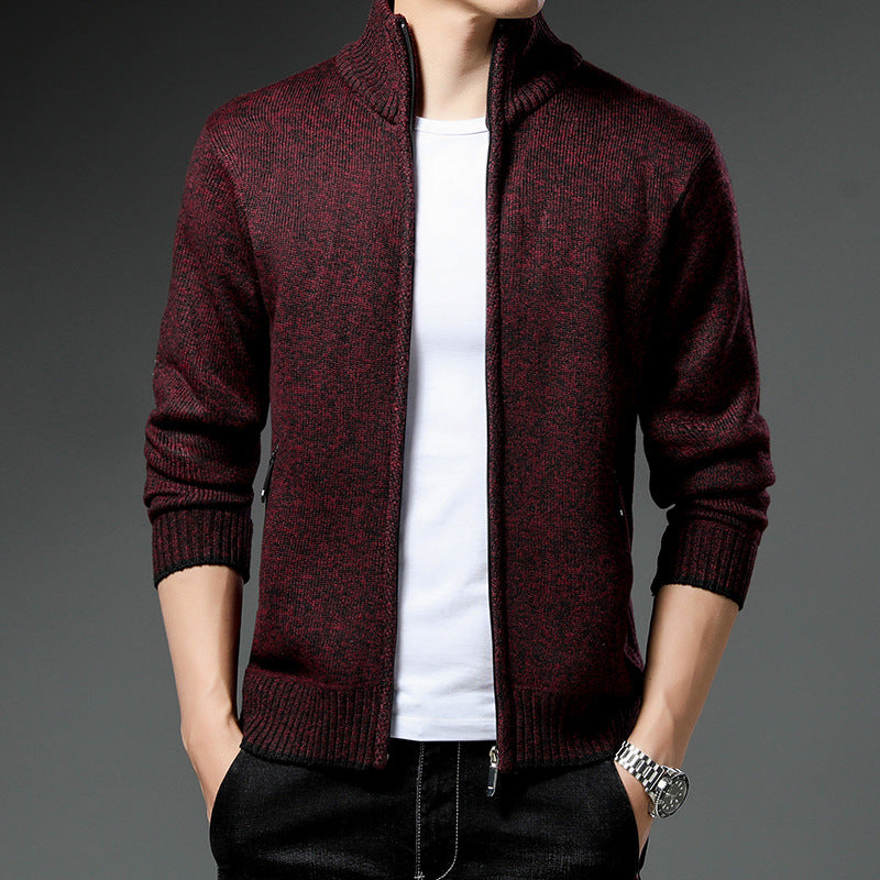 Herren Fleecejacke mit hochgeschlossenem Kragen und praktischen Reißverschlusstaschen R&B