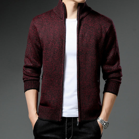 Herren Fleecejacke mit hochgeschlossenem Kragen und praktischen Reißverschlusstaschen R&B