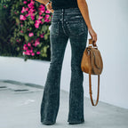 Damen Bootcut Jeans mit hohem Bund und eleganter Waschung R&B