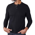 Herren Strick-Thermo-Oberteil mit Knopfleiste