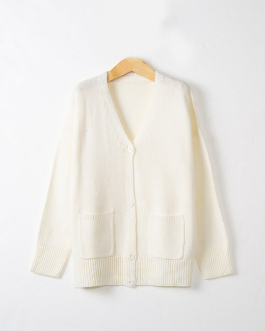 Damen Grobstrick Cardigan mit praktischen Eingrifftaschen und V-Ausschnitt R&B