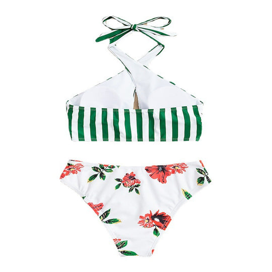 Damen Zweiteiliger Bikini mit raffiniertem Wickeldesign und floralen Akzenten R&B
