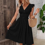 Damen Wickelkleid mit Rüschendetails und figurschmeichelndem Schnitt R&B