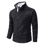 Herren Strickpullover mit modernem Reißverschluss und strukturiertem Design