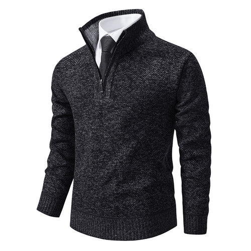 Herren Strickpullover mit modernem Reißverschluss und strukturiertem Design R&B