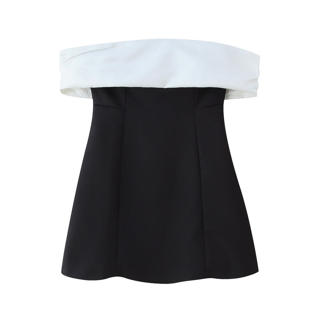 Damen Off-Shoulder Kleid mit elegantem Faltenwurf R&B