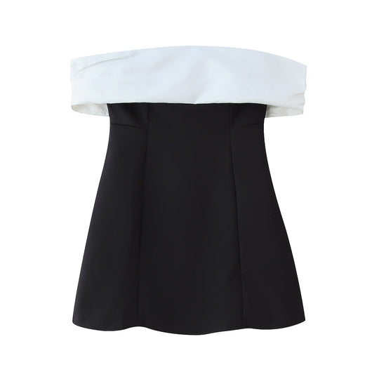 Damen Off-Shoulder Kleid mit elegantem Faltenwurf R&B