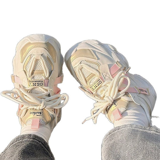 Damen Sportliche Sneakers mit innovativer Schnürung und atmungsaktiver Mesh-Oberfläche R&B