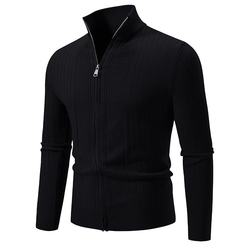 Herren Feiner Strickpullover mit hochabschließendem Kragen