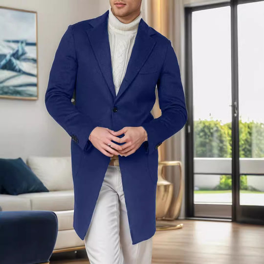 Herren Eleganter Wollmantel mit modernem Schnitt und praktischen Taschen R&B