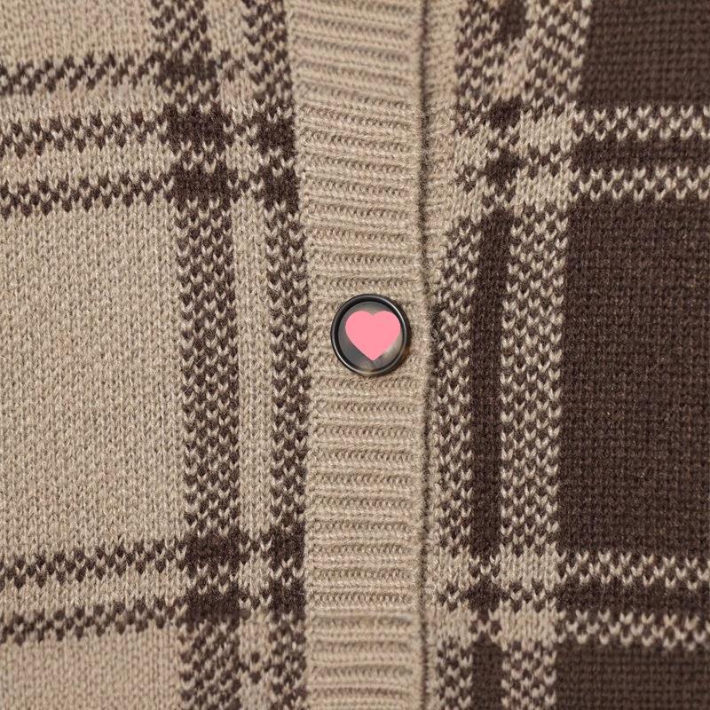 Damen gemütliche Karoknitted Cardigan R&B