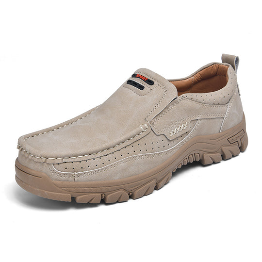Herren Multifunktionale und bequeme Leder-Slipper mit rutschfester Sohle R&B