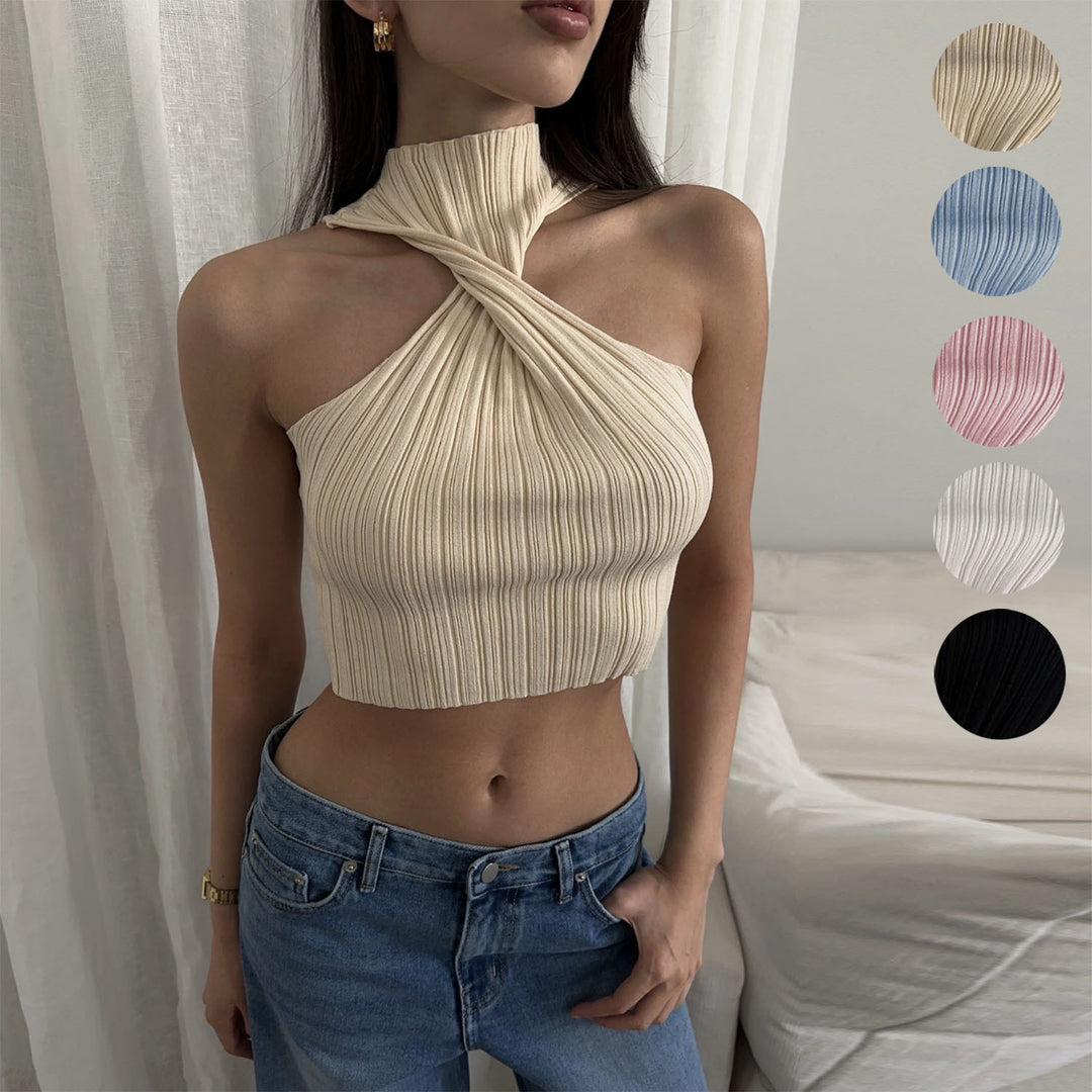 Damen Cropped Top mit elegantem Wickeldetail R&B