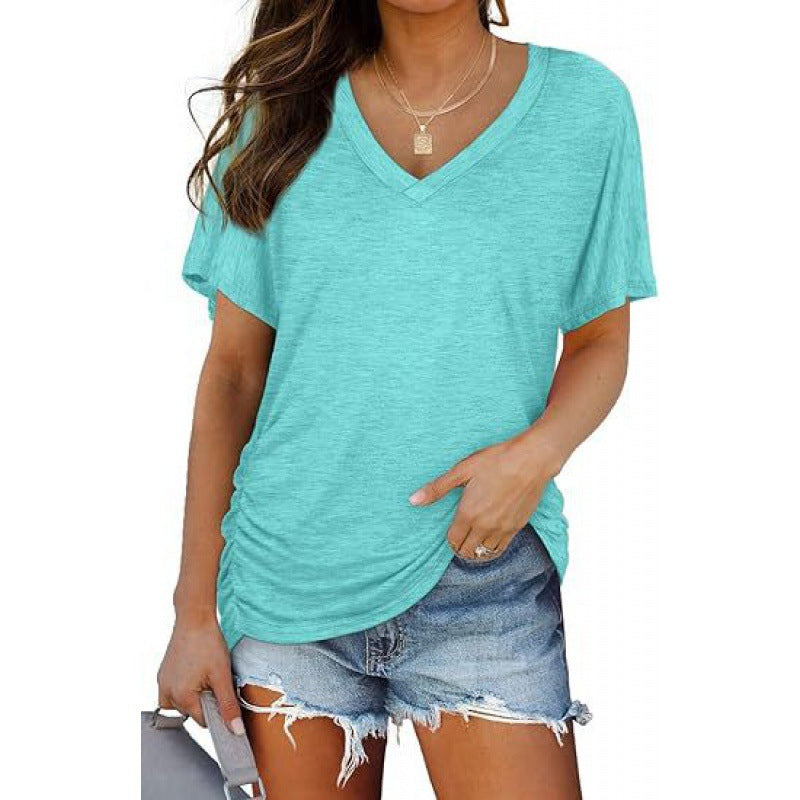 Damen V-Ausschnitt T-Shirt Aus Weichem Single Jersey Heidi-Mode
