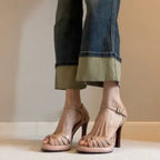 Damen Elegante Sandalen mit modischem Riemendesign und hohem Absatz R&B