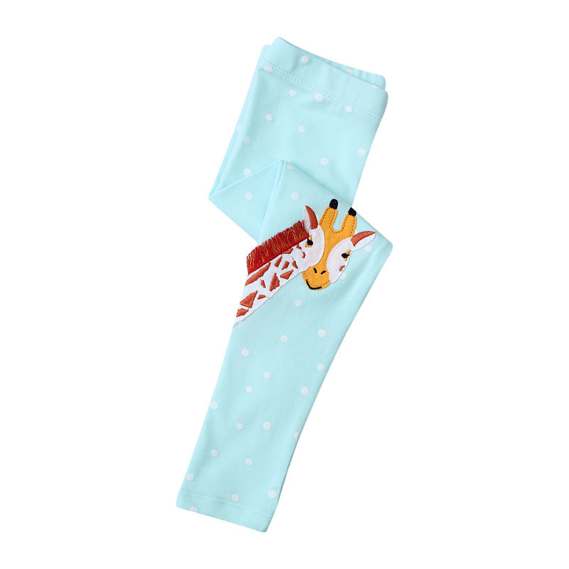 Mädchen Leggings mit entzückender Giraffen- und Regenbogenapplikation R&B