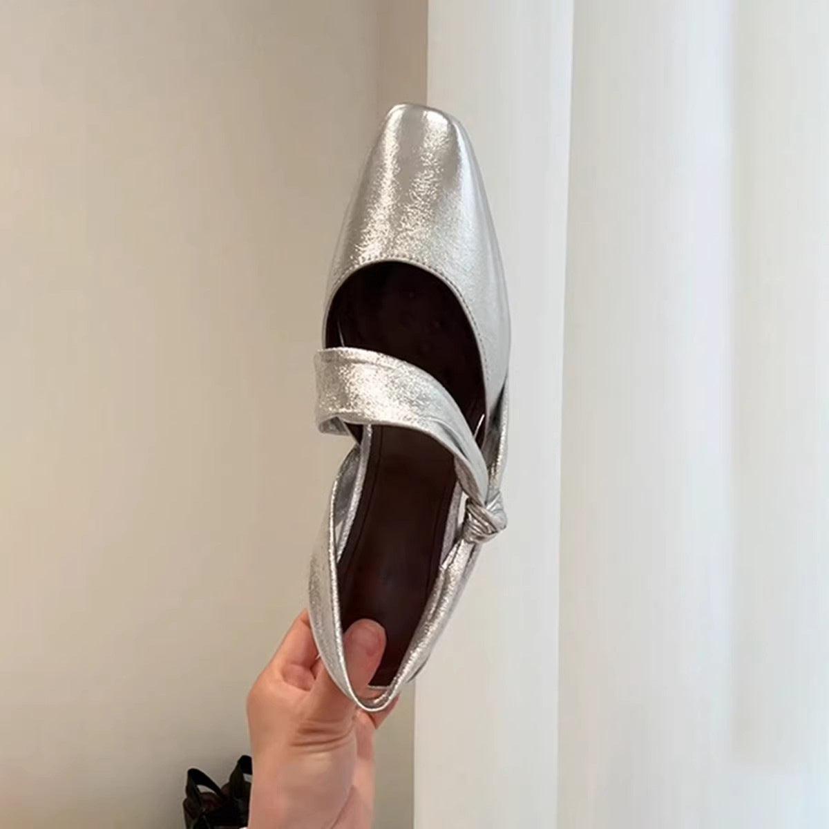 Damen Elegante Ballerina-Schuhe mit funkelndem Riemchen