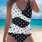 Damen Aqua-Gymnastikanzug mit nahtlosem Schnitt und elegantem Streifen-Design R&B