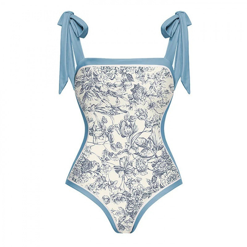 Damen Badeanzug-Set mit elegantem Wickelrock und modischen Schleifen R&B