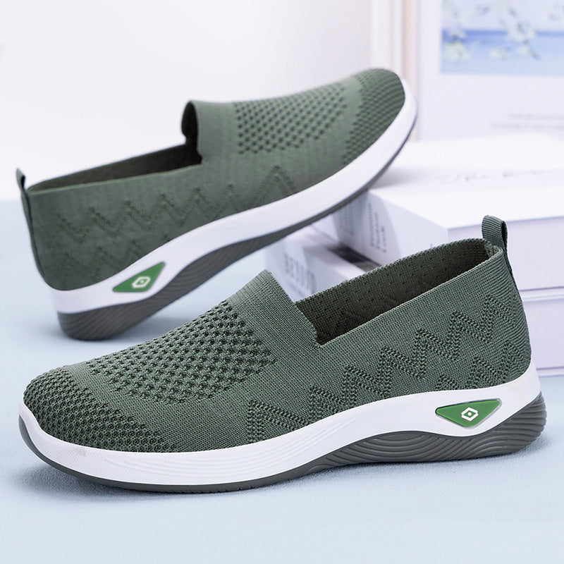 Damen Komfortable Slip-On Sneakers mit elastischem Obermaterial