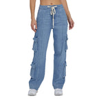 Damen Cargo-Jeans mit lockerer Passform und praktischen Seitentaschen R&B