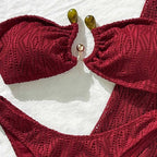 Damen Bandeau-Bikini mit Rüschenrock und elegantem Verschluss R&B
