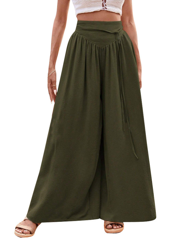 Damen Weite High-Waist-Hose mit elastischem Bund und praktischen Taschen R&B