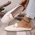 Damen Elegante Mokassins mit Perlen-Detail und modischem Kettenverschluss R&B