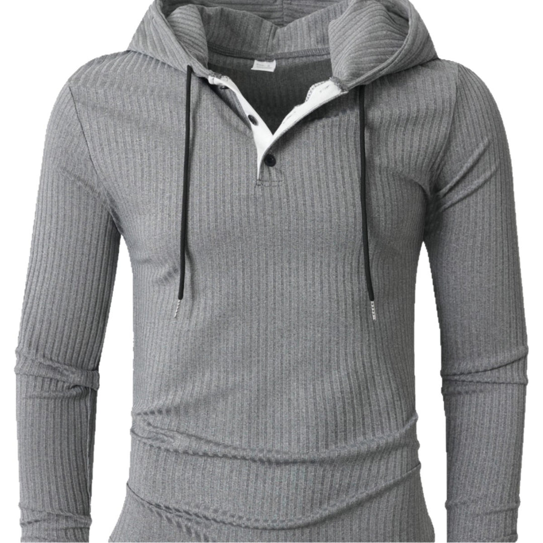 Herren Sportlicher Langarm-Hoodie mit strukturierter Oberfläche R&B