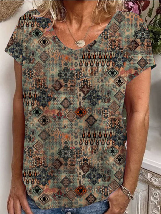 Damen Lockere Bluse mit buntem Paisleymuster R&B