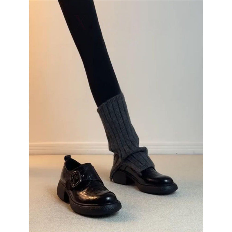 Damen elegante und komfortable Mokassins mit modischen Schnallen R&B