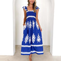 Damen Maxikleid mit verspieltem Rüschendesign und floralem Print R&B