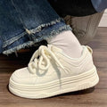Damen Komfortable Sneaker mit dicker Gummisohle und atmungsaktivem Obermaterial