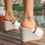 Damen Wedge-Pantoletten mit komfortablem Zehenbereich und modischem Riemendesign R&B