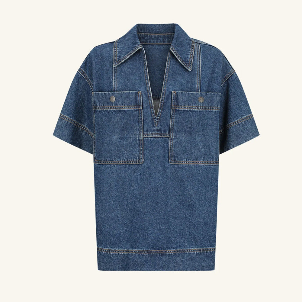 Damen Jeansrock mit asymmetrischem Schnitt und praktischen Taschen R&B