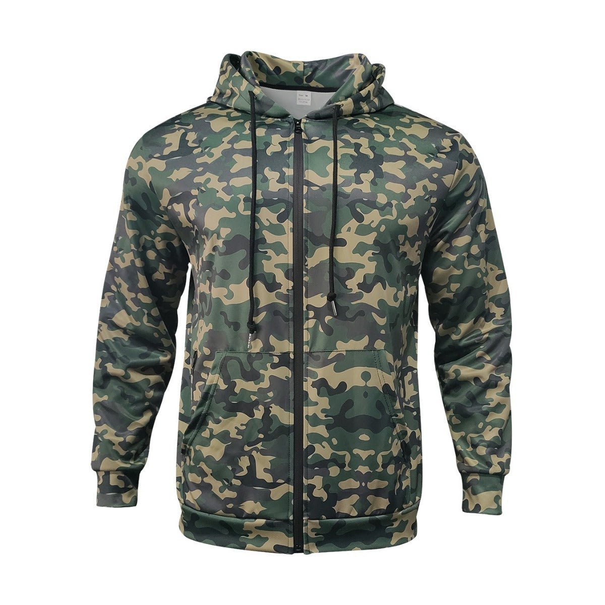 Herren Camouflage-Fleecejacke mit praktischen Taschen und verstellbarem Kordelzug R&B